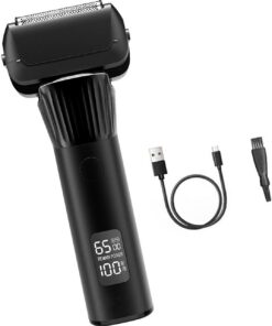 Afeitadora eléctrica para hombre, recargable, pequeña máquina de afeitar, textura ABS, adecuada para viajes fáciles y afeitados rápidos, recortadora recargable para viajes
