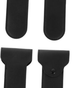 VALICLUD 2 Series Cubierta De Afeitadoras Estuche Protector De Maquinilla De Afeitar Titular De La Cubierta De La Maquinilla De Afeitar Bolsa De Afeitar Negro Pu 2 Piezas*2