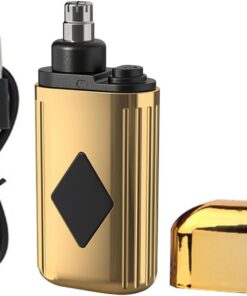 Recortador de Vello Nasal Recargable USB 150 Ma Dorado | 1 Juego, Estructura, Acabado Abs Electrochapado, para Cuidado Facial de Hombres y Mujeres