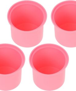 STOBAZA 4 Piezas Bol de Silicona Rosa Reutilizable y Duradero para Derretir Cera Fondo Plano Accesorio de Repuesto para Calentador de Cera en Depilación en Casa