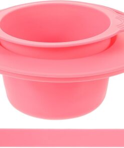 MAGICLULU Recipiente de Silicona Fácil de Limpiar 400ml para Derretir Cera Rosa Resistente Temperatura para Mascarillas Faciales y Suministros de Depilación DIY