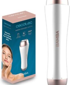 Cecotec Rasuradora facial Bamba FaceCare Smooth, Cuchilla de Acero inoxidable, Se adapta a la piel, Impermeable IPX5, Capuchón protector