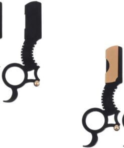 Healeved 2 Juegos Titular De La Maquinilla De Afeitar Juego De Recortador De Barba Maquinillas De Afeitar Tijeras Para Bigote Revestimiento De Acero Inoxidable 2 Piezas * 2