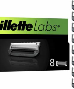 Gillette Labs - Juego de 8 recambios de afeitadora para hombres, autépticos, con 5 mejores cuchillas de la marca, barra exfoliante para un afeitado suave y eficaz, compatible con las mangas