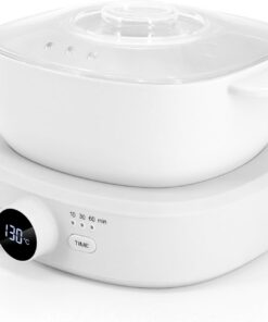 Calentador de cera para depilación, temperatura ajustable, calentador de cera profesional, calentador de cera para mujeres (blanco)