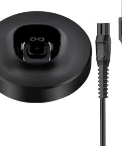 Soporte de fuente de alimentación para afeitadoras eléctricas con circuito de seguridad inteligente y base para afeitadora negra mate de amplia compatibilidad