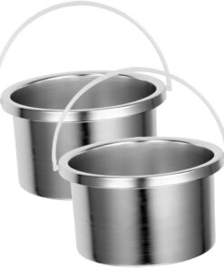 STOBAZA Calentador de Cera Aluminio 2 Piezas 500ml Recipiente para Fundir Cera Pequeño Portátil para Depilación Facial y Corporal Uso en Salones y Hogar
