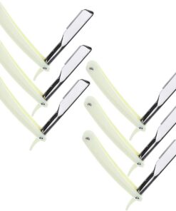 Soporte Vintage para Afeitadora Manual de Hombres 6 Piezas Acero Blanco | Barbería y Salón, Uso en Cejas y Barba, Formato Seguro, Diseño de Apoyo para Afeitado