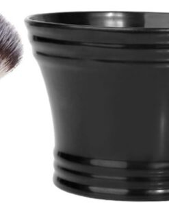 Kit de Afeitado para Vello Facial con Brocha de Nylon y Cuenco de Jabón, Abs Negro, 1 Set, para Baño y Arreglo Personal Masculino