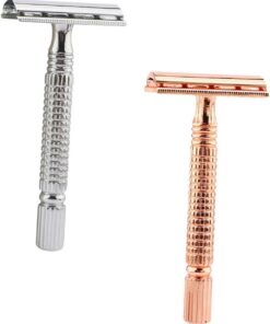 2 Afeitadoras Manuales Para Barba Y Cuerpo De Metal Para El Cabello De Estilo Antiguo El Cabezal Es De Aleación De Zinc