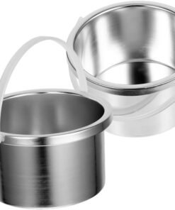Hemobllo Recambio de Recipiente Interior para Calentador de Cera, 2 Piezas, 500ml, Aleación de Aluminio, Reutilizable para Depilación en Casa