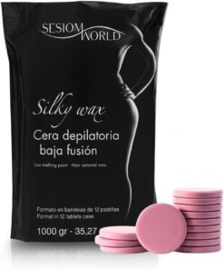 Cera depilatoria de baja fusión con cera de abeja DERMO ROSA 12 pastillas 1 kilo sesioMWorld®