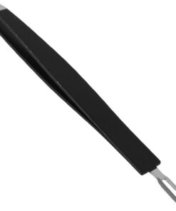 ULTECHNOVO Pinzas para Cejas de Acero Inoxidable Negro Doble Punta para Depilación Precisa y Fácil de Usar, Ideales para Recortar Cejas y Aplicar Pestañas Postizas en Salón
