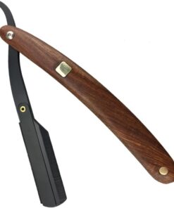 2 Soportes para Maquinilla de Afeitar Metálicos Mango de Madera | Plegables, Estilo Vintage y Chic, Uso en Casa o Barbería, Sistema de Cambio de Hoja y Guardia de Apertura Fácil