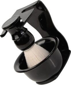STOBAZA Set de Cuidado Facial para Hombre Brocha de Afeitar Profesional y Cuenco de Abs Nylon Portátil Adecuado para Uso en Casa y Viaje