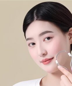 1 removedor de vello facial, dispositivo de enhebrado de resorte, afeitadora portátil de mano para labio superior, cejas, barbilla, barba, piernas, cabello, rosa