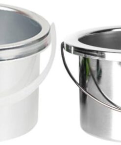 Ciieeo 2 Piezas Recipiente Metálico de Aluminio para Calentador de Cera de Depilación 600cc Diseño Simple y Mango para Uso en Casa y Salón