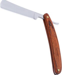 VALICLUD Afeitadora Clásica de Acero Mango de Madera, Plegable, para Barbero Profesional y Afeitado Fácil en Casa