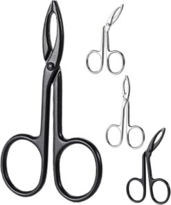 Pinzas para Cejas de Acero Inoxidable 4 Piezas Diseño Curvo y Punta Plana para Resultados Precisos, Ideales para Depilar Vello Facial en Mujeres