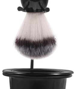 Set de Afeitado para Hombres con Brocha de Nylon y Soporte | Incluye Cuenco Mezclador y Accesorios en Negro, Uso Versátil para Viajes de Negocios y Afeitado Húmedo