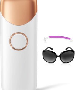 Dispositivo de depilación IPL, dispositivo de depilación láser para mujeres, removedor de vello indoloro en casa con resultados de larga duración, regalo de piel suave (dorado)