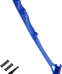 STOBAZA Cortapelos para Espalda para Hombre con Mango Antideslizante Cuchilla de Seguridad Reemplazable Cabezal Ajustable de Tres Afeitadora Manual Portátil para Uso Seco y Mojado Color