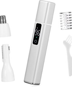Depiladora Facial Eléctrica Portátil para Mujer Recargable USB Trimmer Multifunción con Pantalla Digital Velocidad Ajustable para Cejas y Nasal Diseño Compacto y Ligero