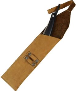Rustic Leather Straight Razor Case Handmade by Hide & Drink :: Toffee Suede