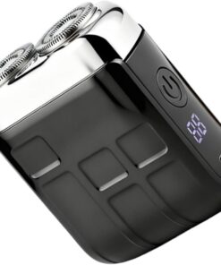 Afeitadora eléctrica pequeña para hombres con pantalla LED impermeable portátil lavable pequeña Afeitadora eléctrica recortadora multifuncional y