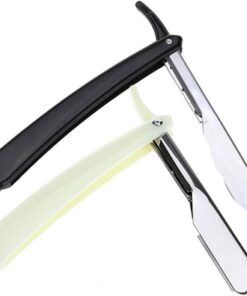 STOBAZA Afeitadora Manual para Vello Facial y Cabello 6 Unidades Acero Vintage Soporte para Hombres Uso Diario Blanco y Negro