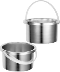 2 piezas Olla de Cera de Aluminio Duradera para Calentador de Cera Portátil Inserto Resistente y Fácil de Limpiar para Máquina de Depilación