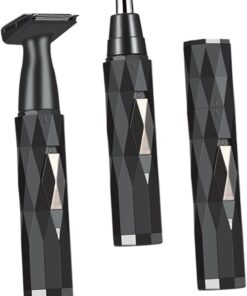 Healeved 1juego Recortador De Nariz Eléctrico Usb Recargable Para Hombres Multiusos Cortadora De Vello Facial Diseño Compacto y Portátil Afeitadora De Nariz y Orejas Para Uso Casa Negro