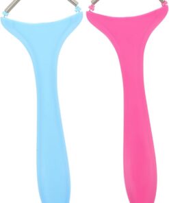 Happyyami Depiladora Facial Portátil 2 Unidades Diseño Ergonómico Refinado Acero Inoxidable y Pp Fácil de Usar para Mujer para Cejas y Vello Facial