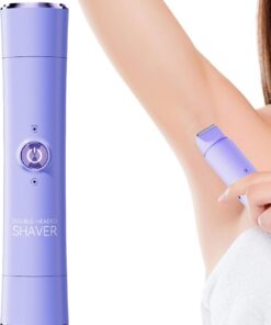 Afeitadora eléctrica para mujer Dispositivo Herramienta De Depilación Y | Recortadora Bikini Doble Cabezal Para Mujer Cuerpo Piernas Cejas Barba Orejas Zonas Íntimas Privadas
