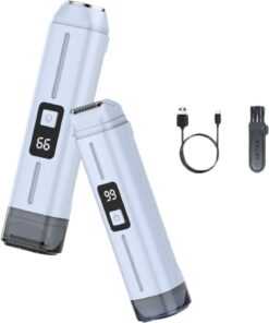 Afeitadora de vello corporal recargable, dispositivo eléctrico de doble cabeza, herramienta de afeitado para afeitado suave, depiladora de doble cabeza