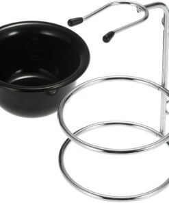 SHINEOFI Kit de Afeitado con Soporte para Brocha de Afeitar y Cuenco de Abs Negro, Práctico y Organizado para Uso en Baño Color Aleatorio