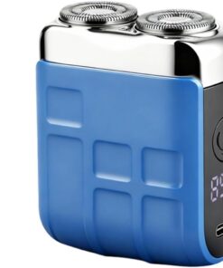 Afeitadora eléctrica portátil para hombres, pequeña recortadora de barba recargable, impermeable, portátil, con pantalla LED