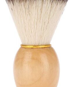 Generic Brocha de afeitar, cepillo portátil para barba de pelo sintético con mango de madera para crema de afeitar, suavizar la barba, uso doméstico y de viaje