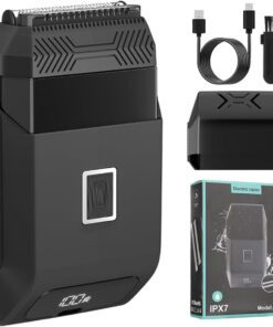 Afeitadora eléctrica para hombres pequeños con pantalla digital recargable por USB, recortadora de barba eléctrica, adecuada para viajes