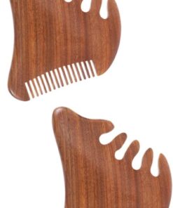 Healeved 2 Piezas Peine De Masaje Peine Facial Manguera Macho Cepillo De De Pared De Vacío Cepillo De Electrico De Ultravioleta Cuentas De Madera Brown