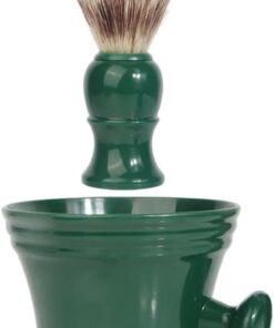 LIFKOME Kit de Cuidado de Barba para Hombre Brocha de Cerda y Cuenco de Espuma de Poliestireno, Portátil para Viaje y Uso en Casa, Limpieza y Afeitado Eficaz