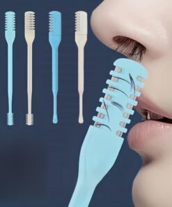 Juego de 5 piezas de recortadora manual de vello de nariz de doble cabeza para un aseo suave, cortador de pelo nasal portátil para hombres y mujeres