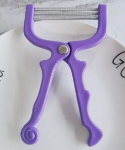 Removedor de vello facial con resorte, depiladora manual, herramienta de afeitado de belleza para mujeres (morado)