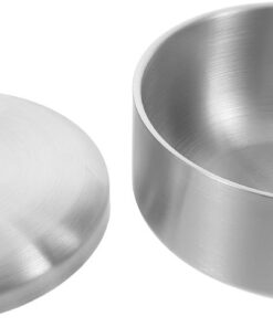Ciieeo Cuenco de Afeitado de Acero Inoxidable con Tapa y Doble Pared para Preservación del Calor, Adecuado para Rutina Diaria de Afeitado para Hombres