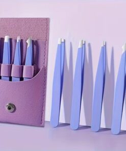 Juego de pinzas de acero inoxidable para cejas, puntas en ángulo de precisión para dar forma a las cejas, depilación facial y eliminación de puntos negros