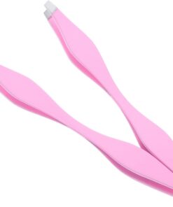 SOLUSTRE, para de Inoxidable Acero Doble Punta Cejas 2 Piezas, Diseño y Fácil de Llevar en Forma Precisa de Cejas Color Rosa para Uso Casa y Viajes