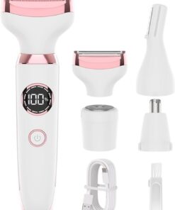 Afeitadoras Eléctricas para Mujeres Herramienta Portátil con Cabezales | Máquina de Afeitar para Mujeres para Viajes de Belleza, Afeitado Facial, Corporal,
