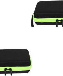 Healeved 2piezas Estuche De Viaje Rígido Para Afeitadoras Caja De Almacenamiento Presión-resistente Cremallera Verde Compatible Modelos Para Viajes y Actividades Al Aire