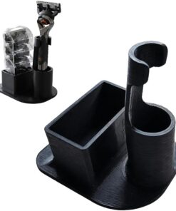 Soporte para maquinilla de afeitar, organizador de baño de doble ranura, soporte para cuchillas de afeitar y cuchillas manuales, almacenamiento en encimera