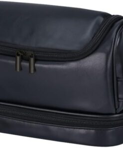 Neceser colgante grande para hombres y mujeres, bolsa de baño de viaje con gancho, organizador de bolsa de higiene para ducha, afeitado y artículos esenciales de aseo (color negro)